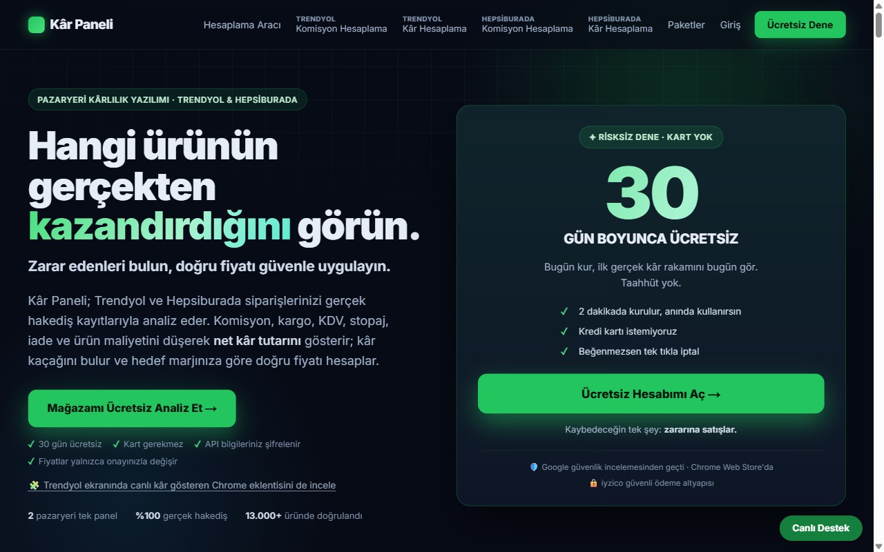 karpaneli.com anasayfa ekran görüntüsü
